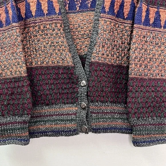 Vtg Marshall Fields Country Shop Wool Mens Sz M Chunky Grandpa Cardigan Sweater - Picture 3 of 15